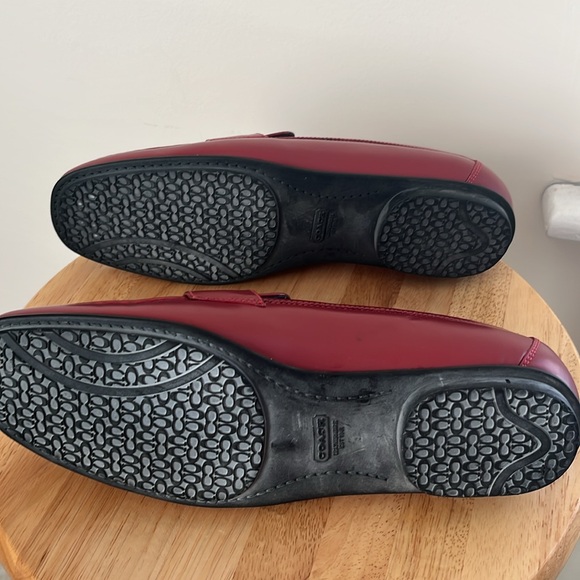 Coach Red Leather Loafers - Picture 13 of 16
